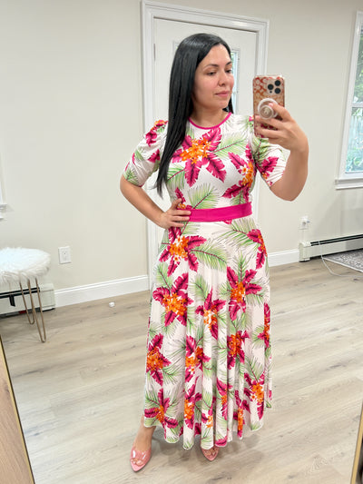 Jersey Beach Fuscia Maxi Dress