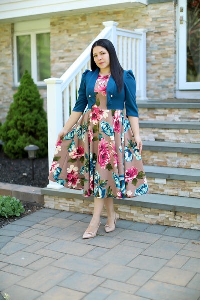 Adeline Teal Midi Dress