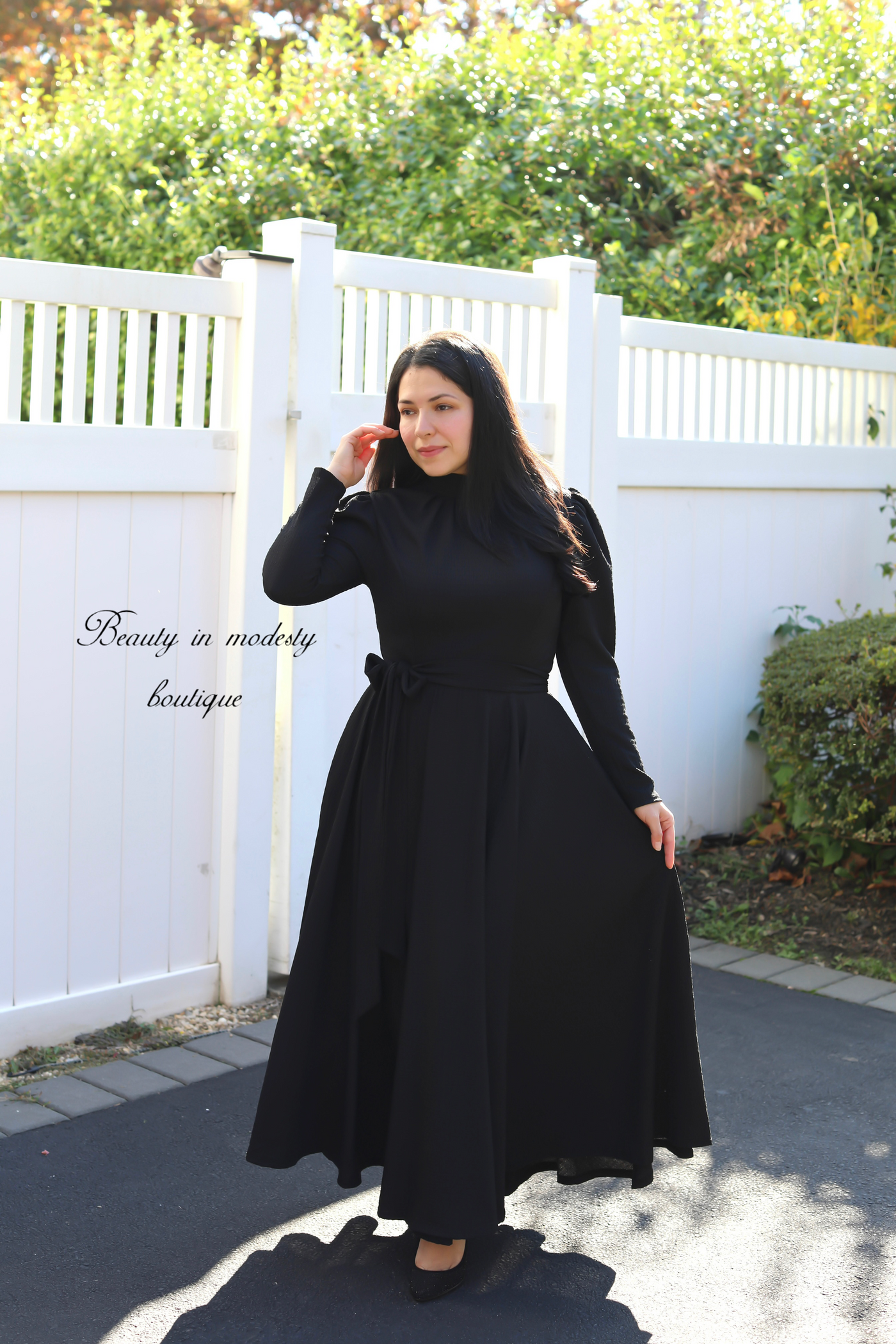 Royal Style Black Maxi Dress