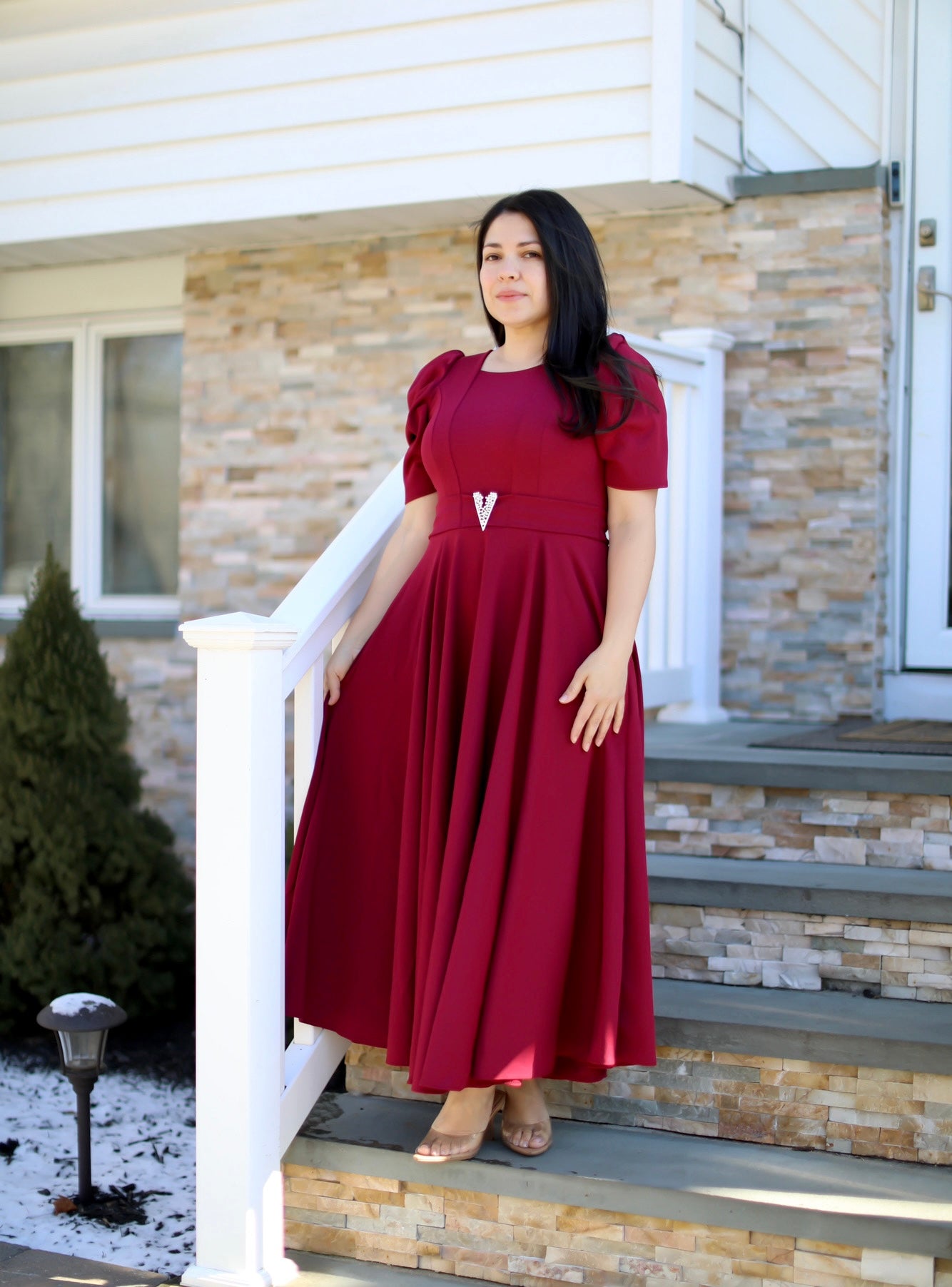 Sheika Burgundy Maxi Dress