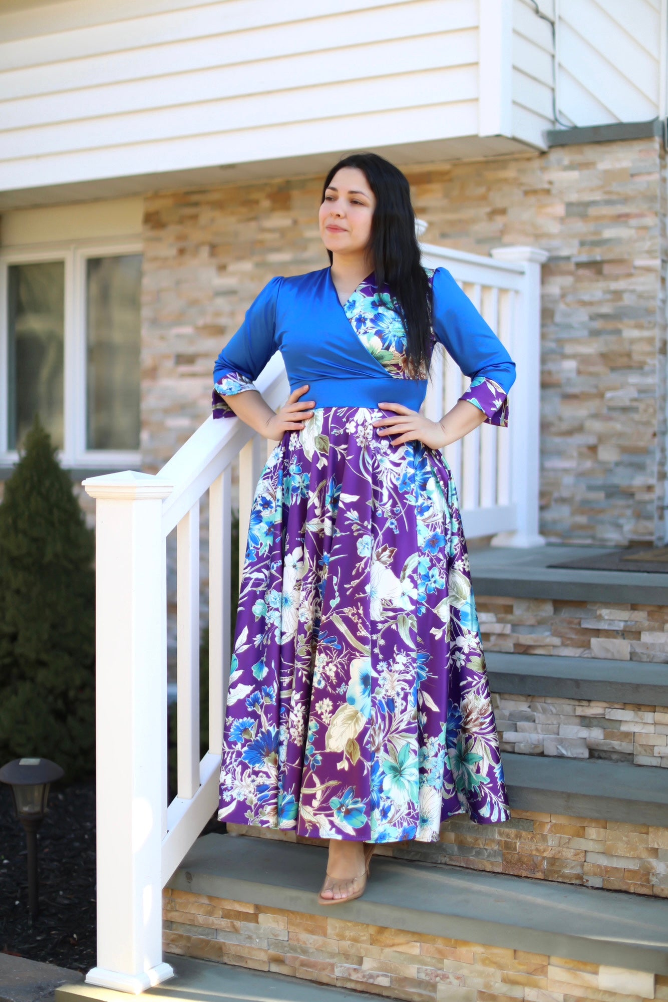 Cloe Blue Purple Maxi Dress