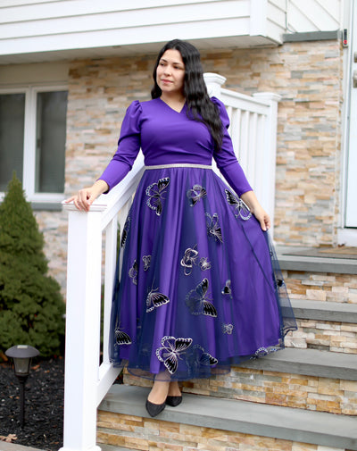 Purple Tulle Maxi Dress