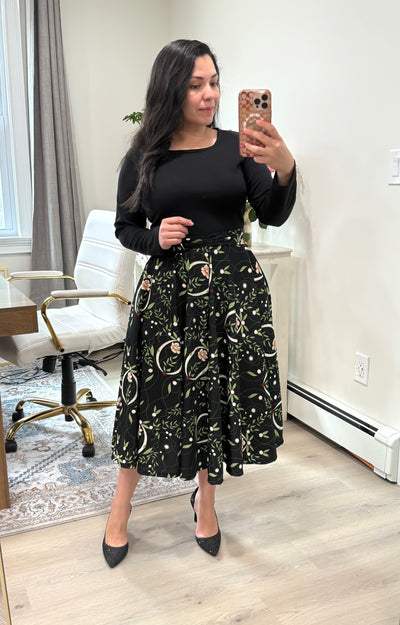 Patricia Black Floral Midi Dress