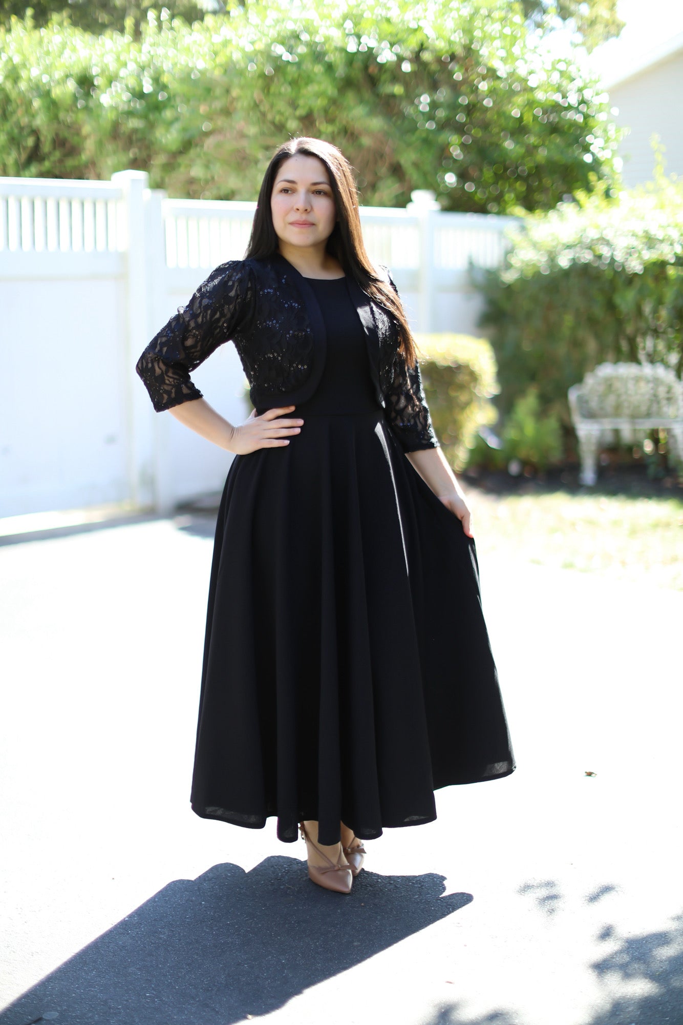 Black Blazer Lace Maxi Dress