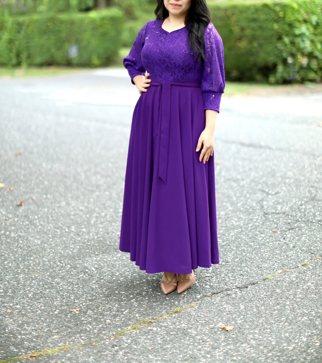 Purple Sequins Maxi Dress