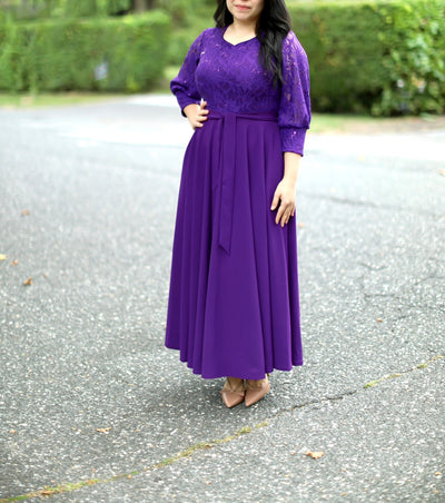 Purple Sequins Maxi Dress