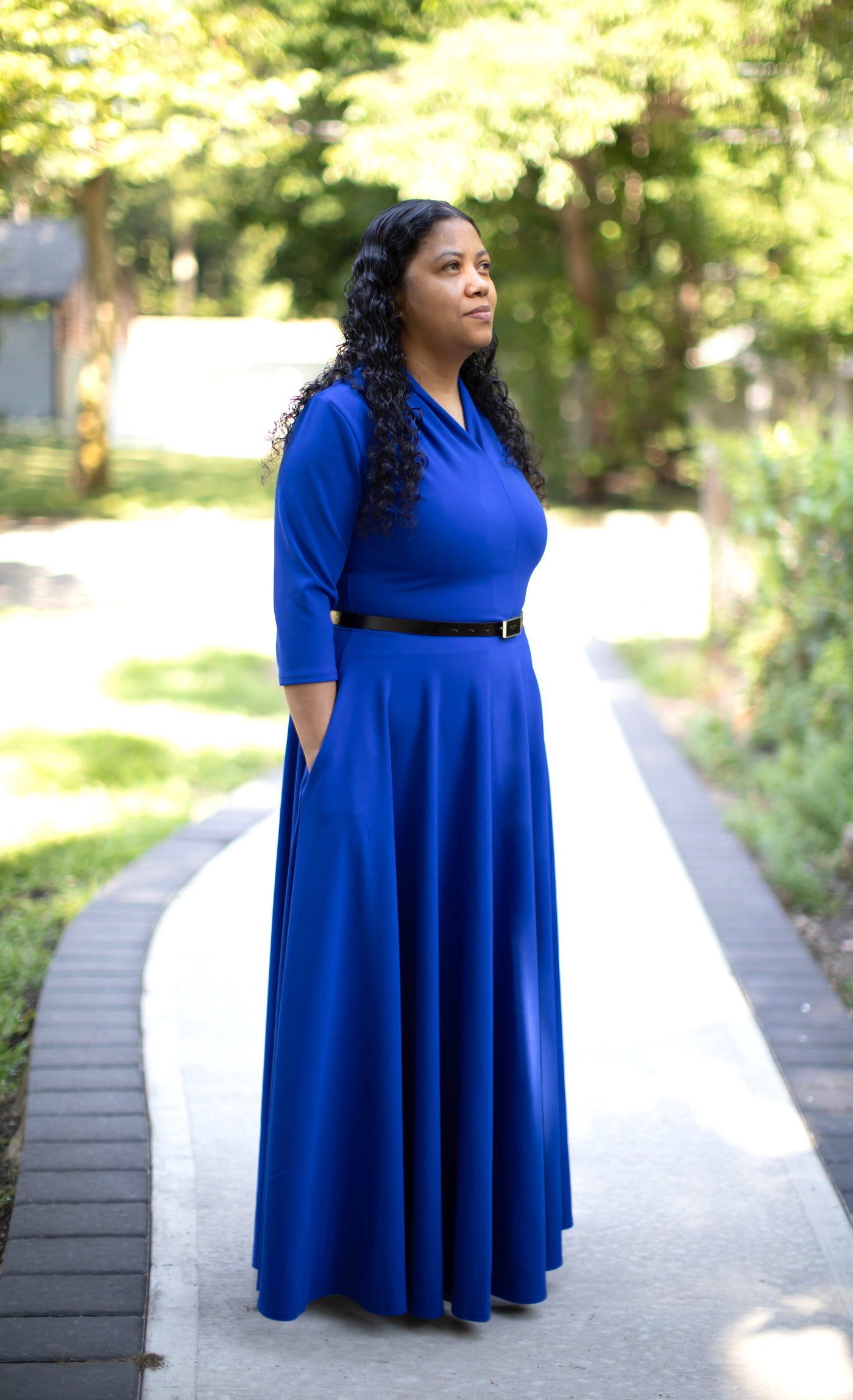 bebe royal blue dress Eliza Maxi – Beauty In Modesty Boutique style_Evening Dress Mini length Color Block Abstract Sleeveless Color:Peach Pink