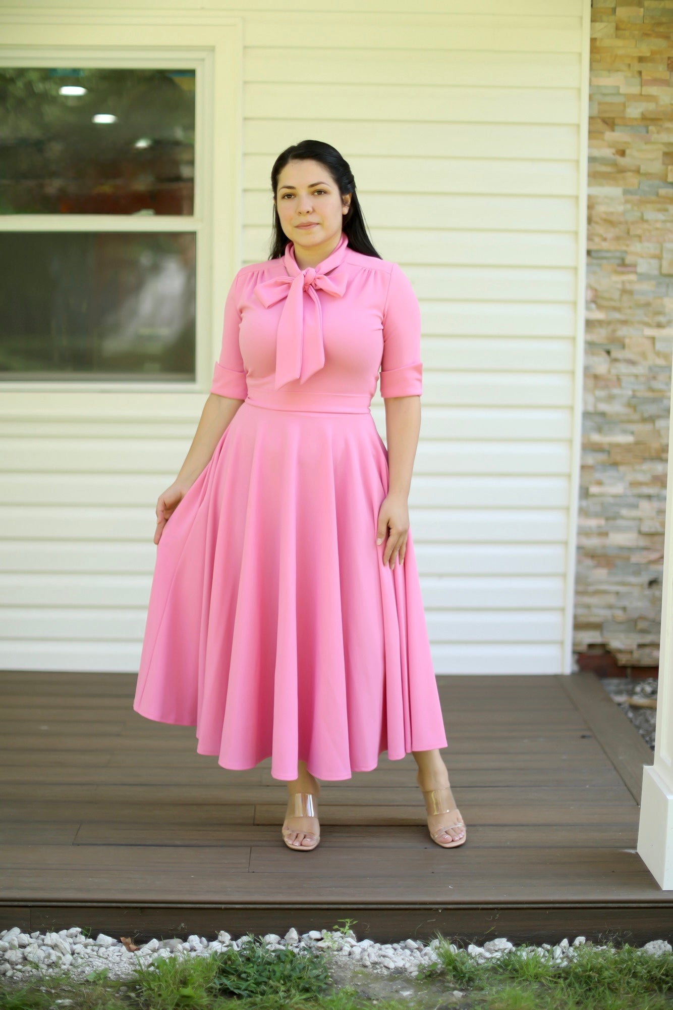 Abelina Rosa Midi Dress
