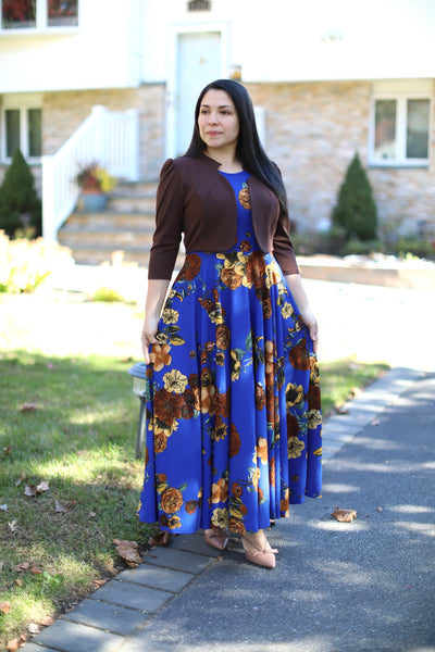 Kendra Brown Blue Maxi Dress