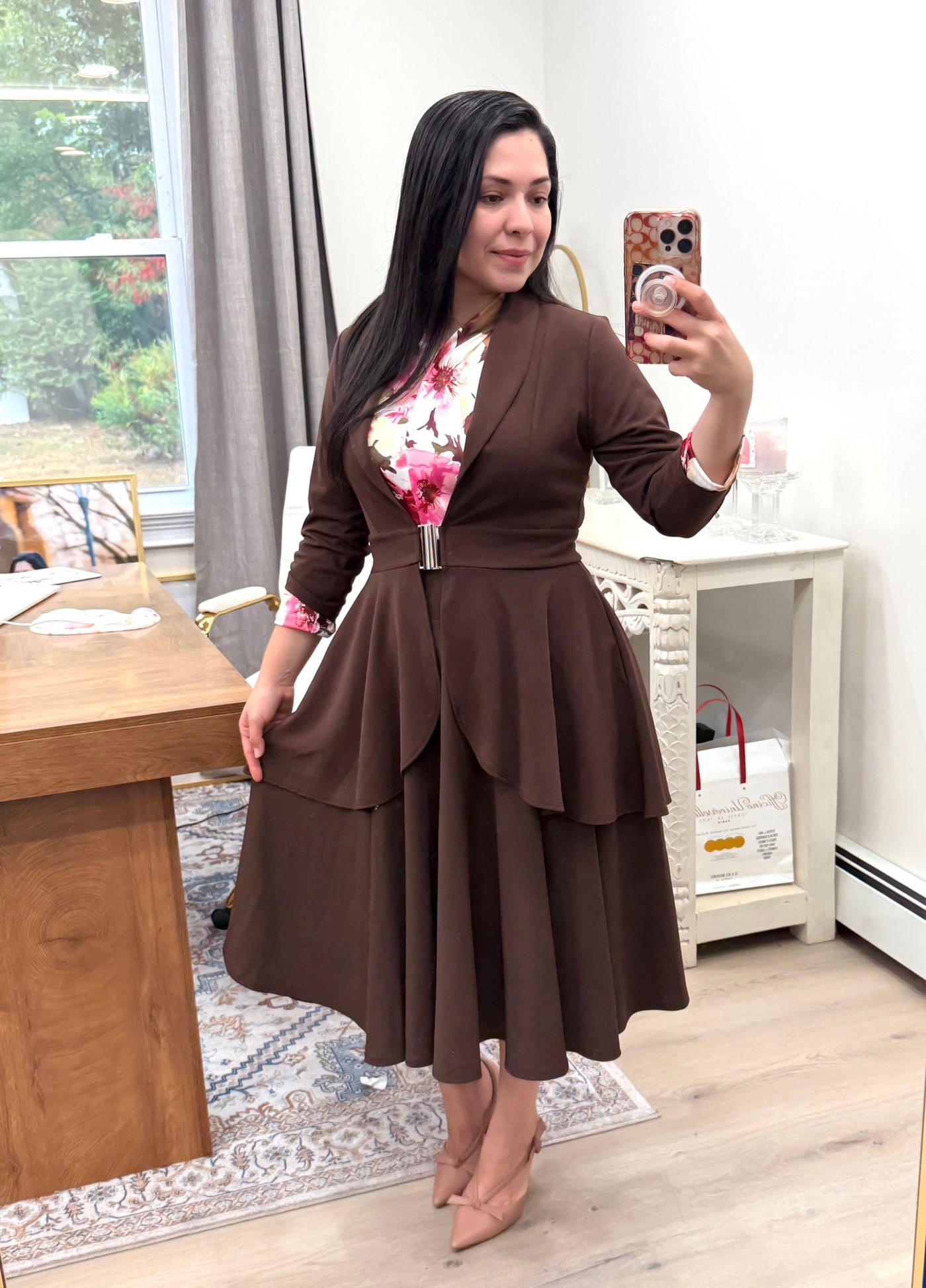 Brown Midi Skirt