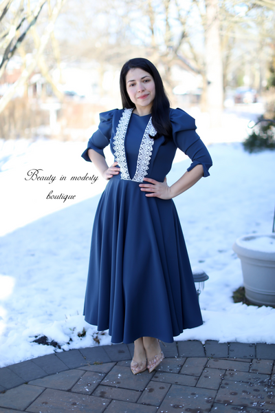 Davinia Soft Blue Midi Dress