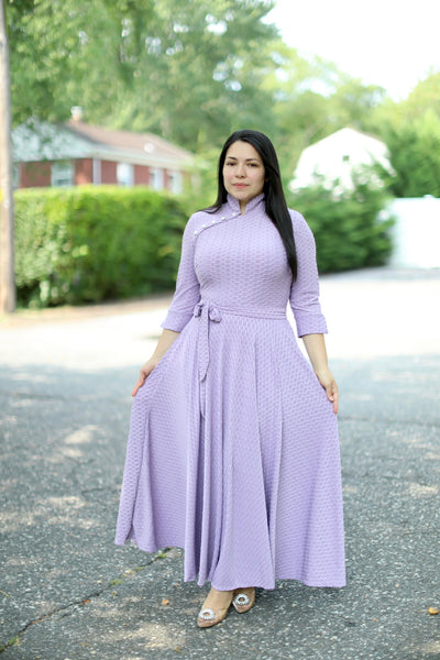Lilac Strechy Maxi Dress