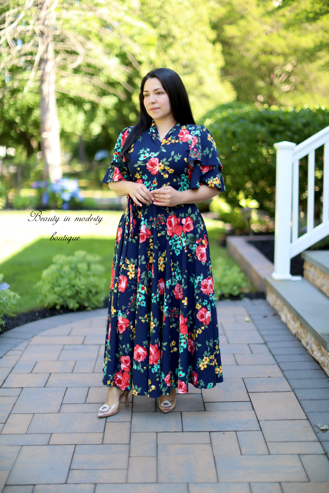 Arlet Navy Floral Maxi Dress