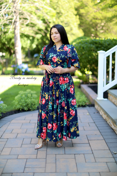 Arlet Navy Floral Maxi Dress