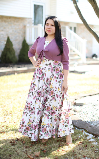 Eunice Mauve Floral Maxi Dress