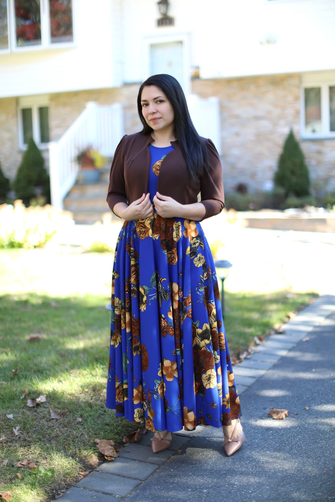 Kendra Brown Blue Maxi Dress