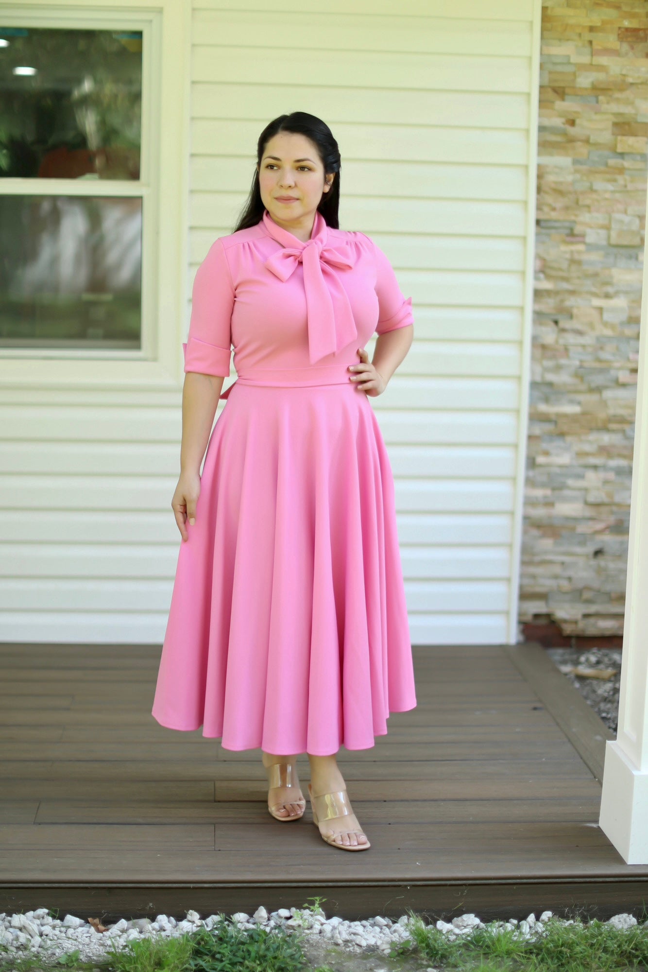 Abelina Rosa Midi Dress