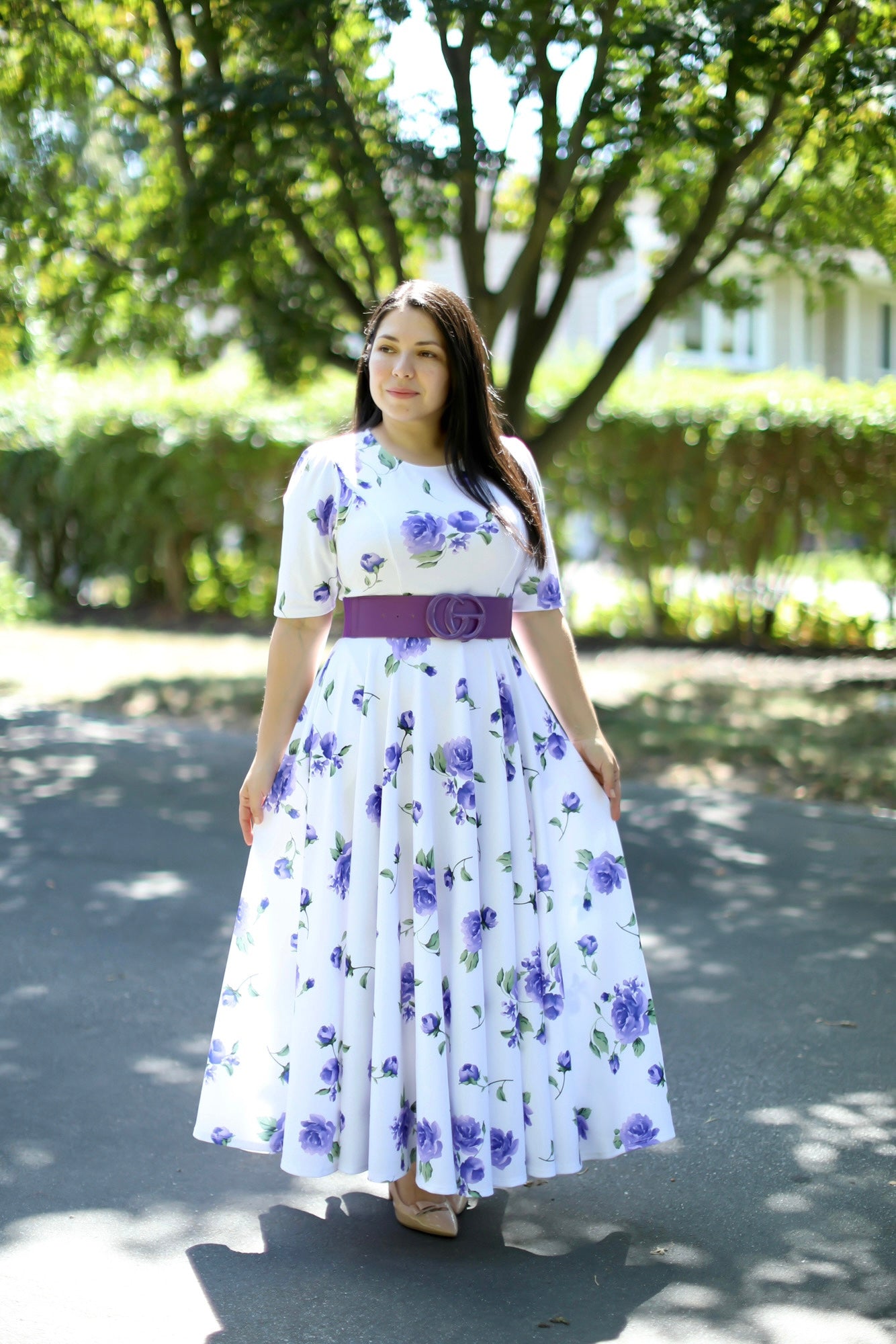 Catalina Purple Roses Maxi Dress