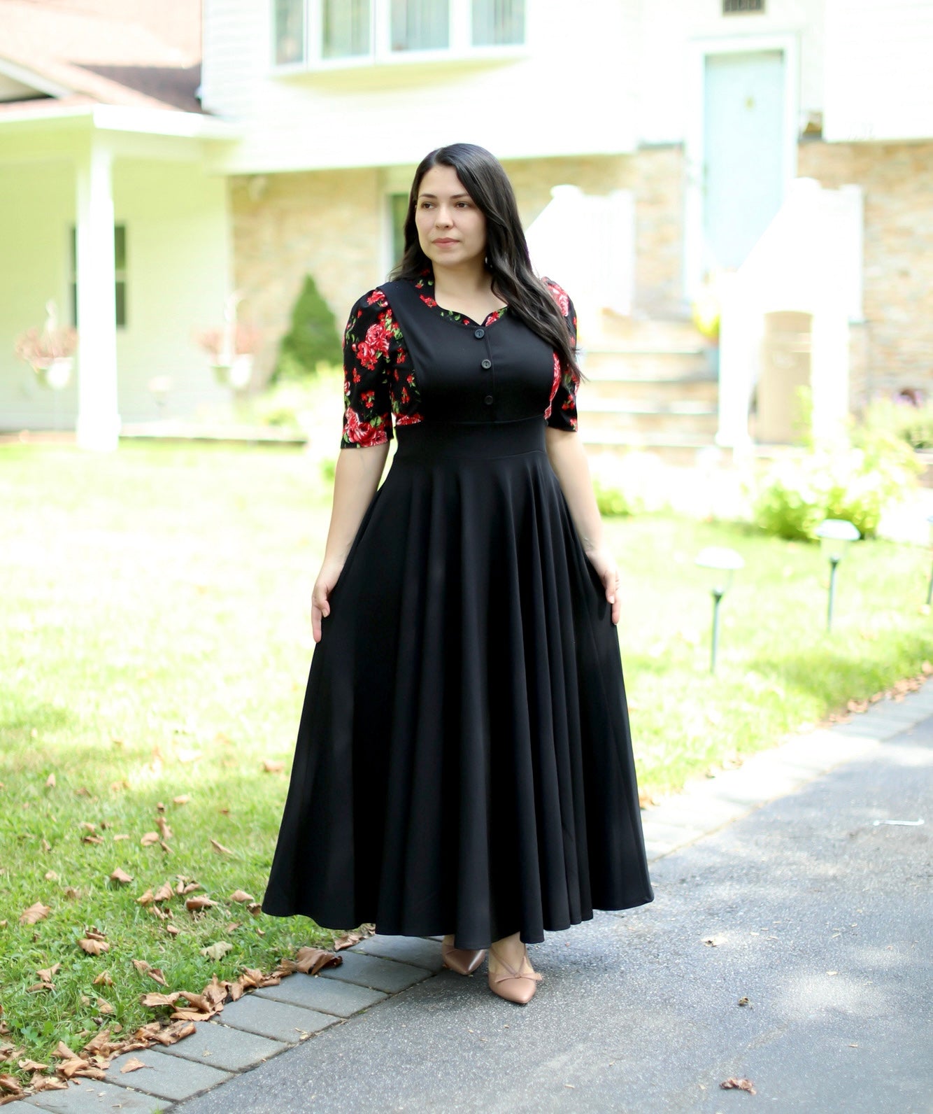 Black Floral Top