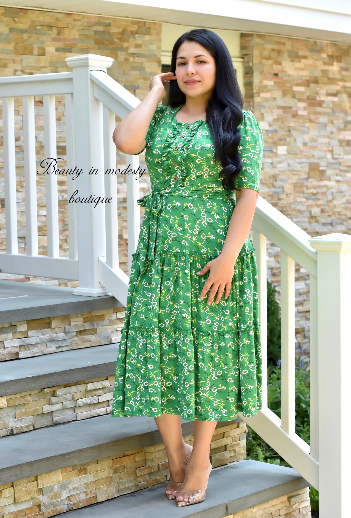 Esperanza Green Midi Dress