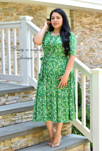 Esperanza Green Midi Dress