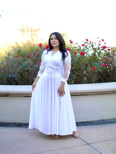 Sofia Lace White Maxi Dress