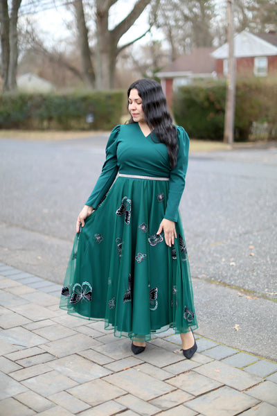 Kelly Green Tulle Maxi Dress