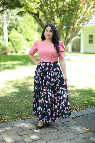 Sammy Pink Pleated Maxi Dress