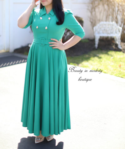 Alma Green Teal Maxi Dress