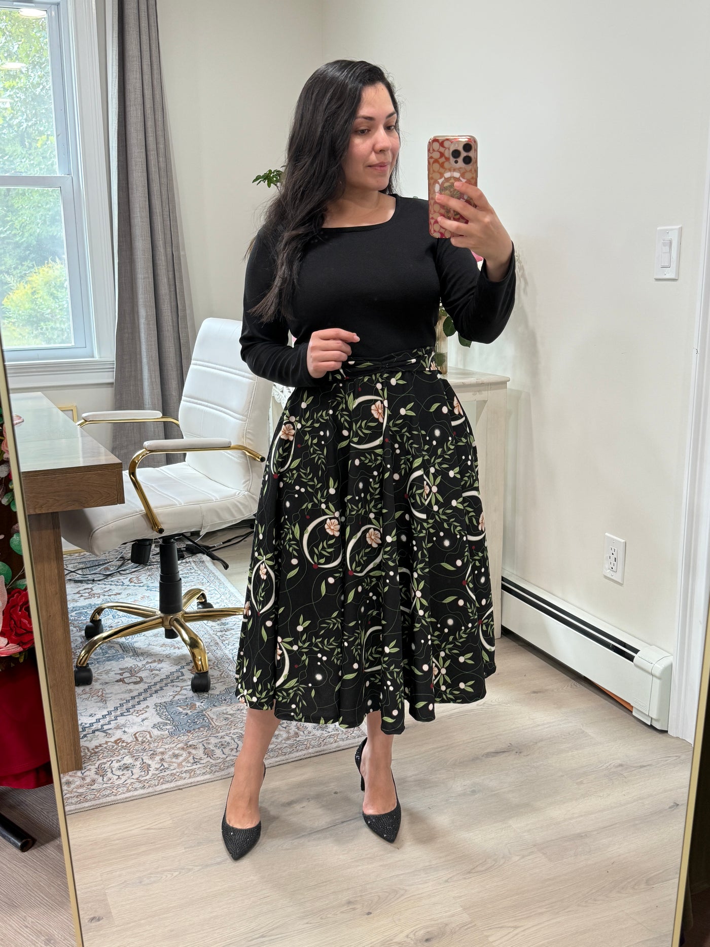 Patricia Black Floral Midi Dress