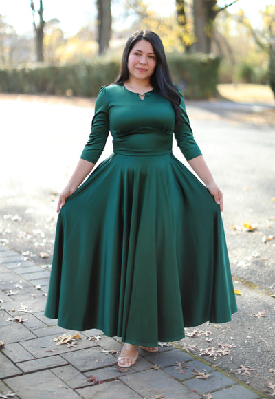 Nora Green Satin Maxi Dress