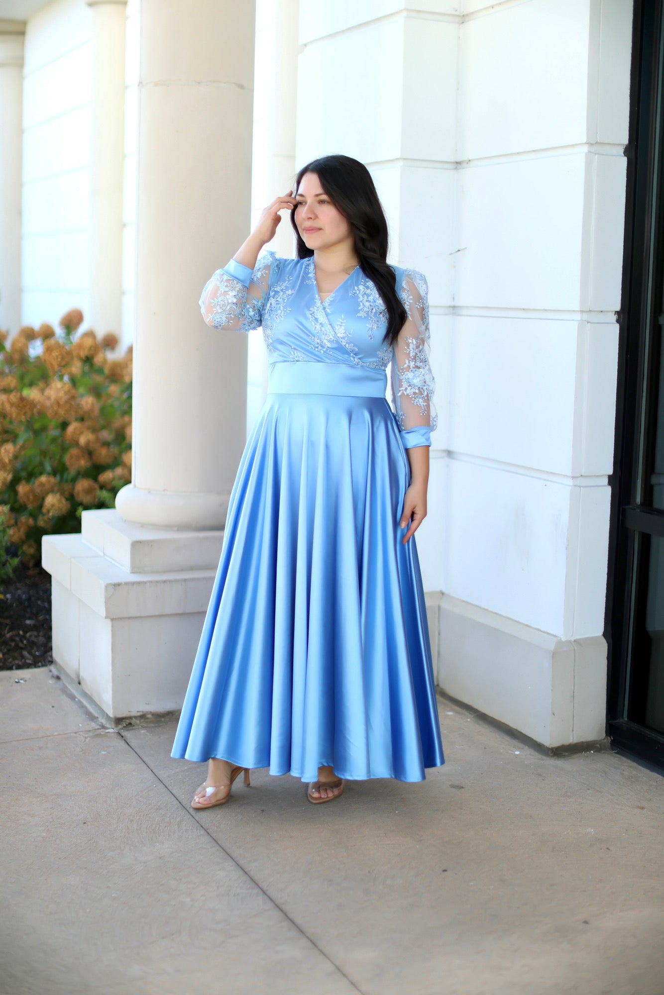 Sofia Celeste Lace Maxi Dress