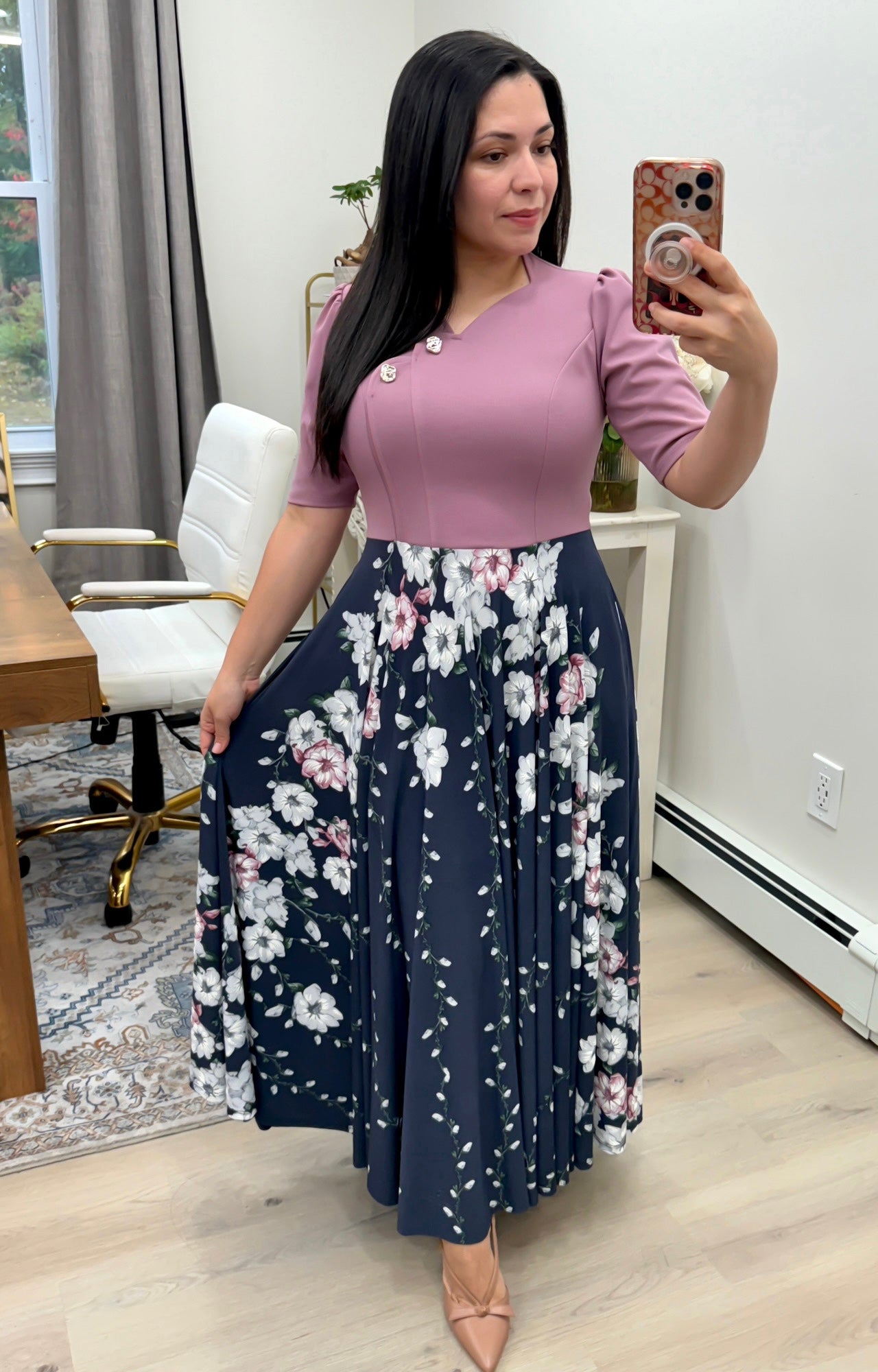 Karen Mauve Floral Maxi Dress