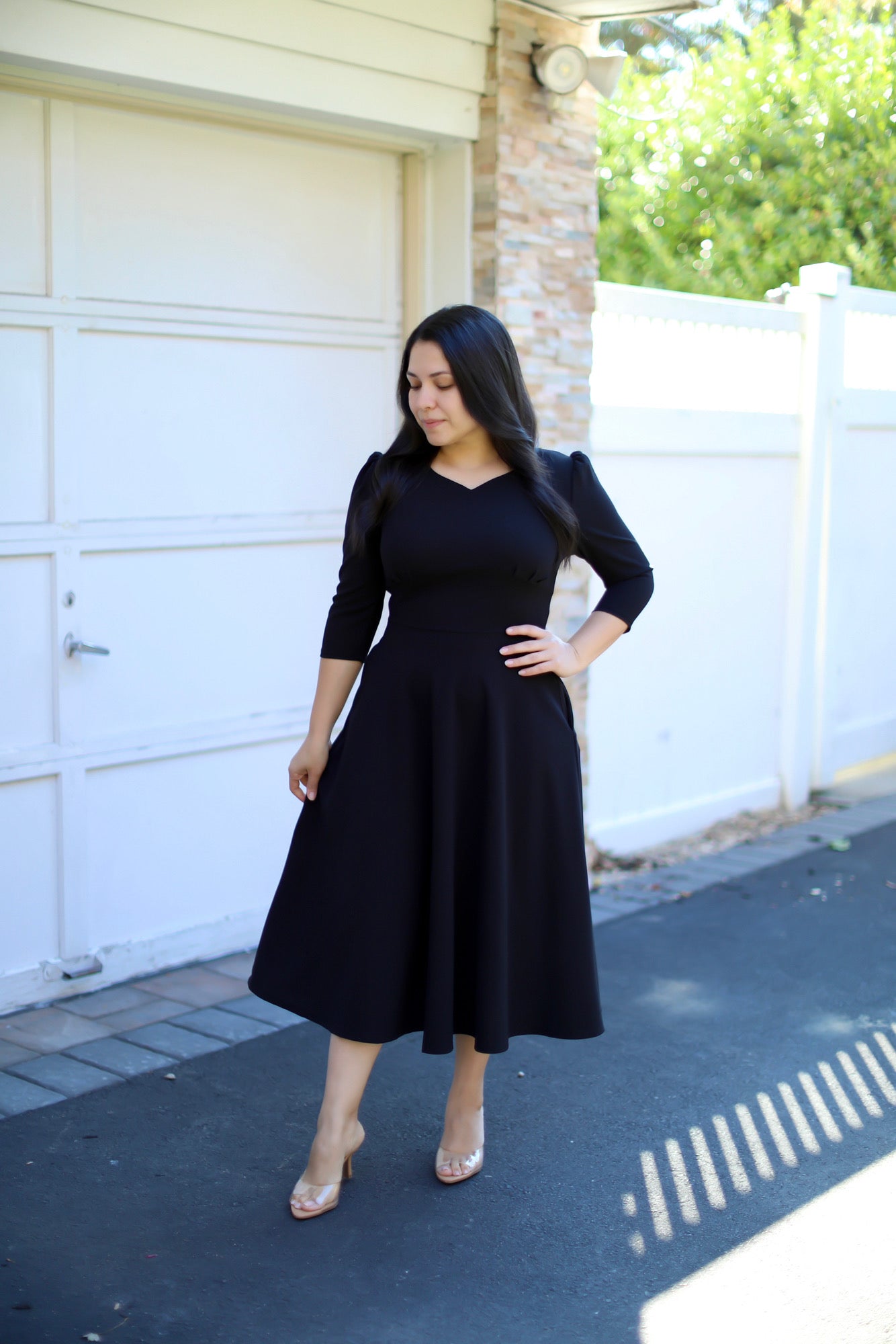 Emmi Black Midi Dress