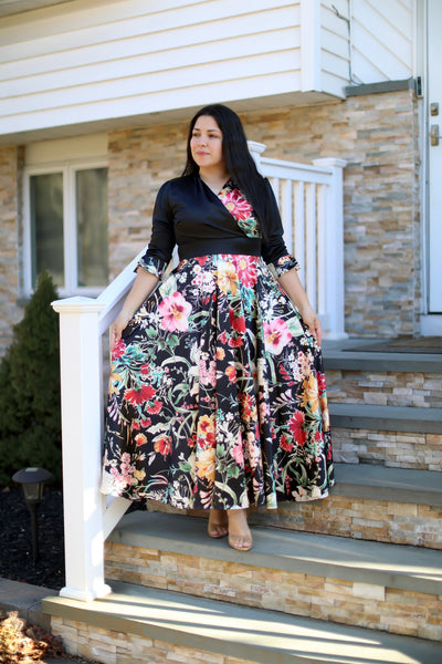 Cloe Black Floral Maxi Dress