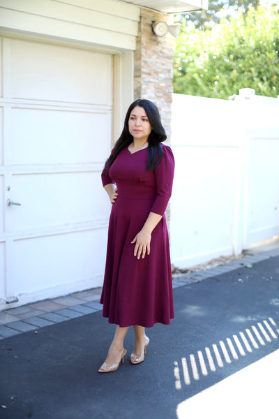 Emmie Purple Midi Dress