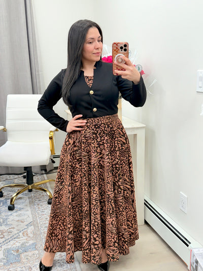 Bronze Black Maxi Dress