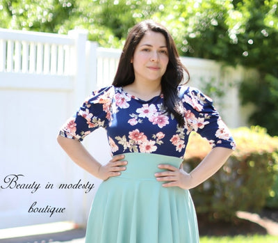 Navy Floral Kellya Top