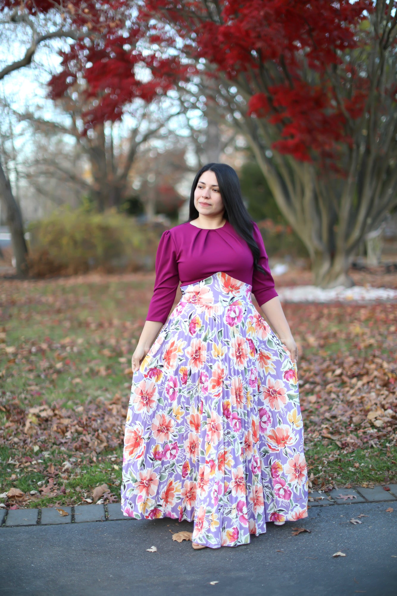 Lilibeth Purple Floral Maxi Dress