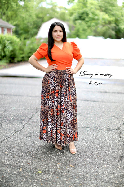 Orange Butterflies Maxi Dress