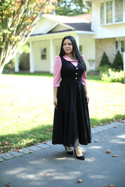 Rosa Palo Black Overall Maxi Dress