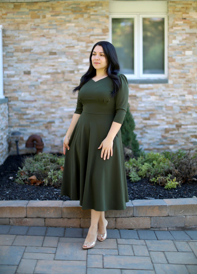 Emmie Olive Midi Dress