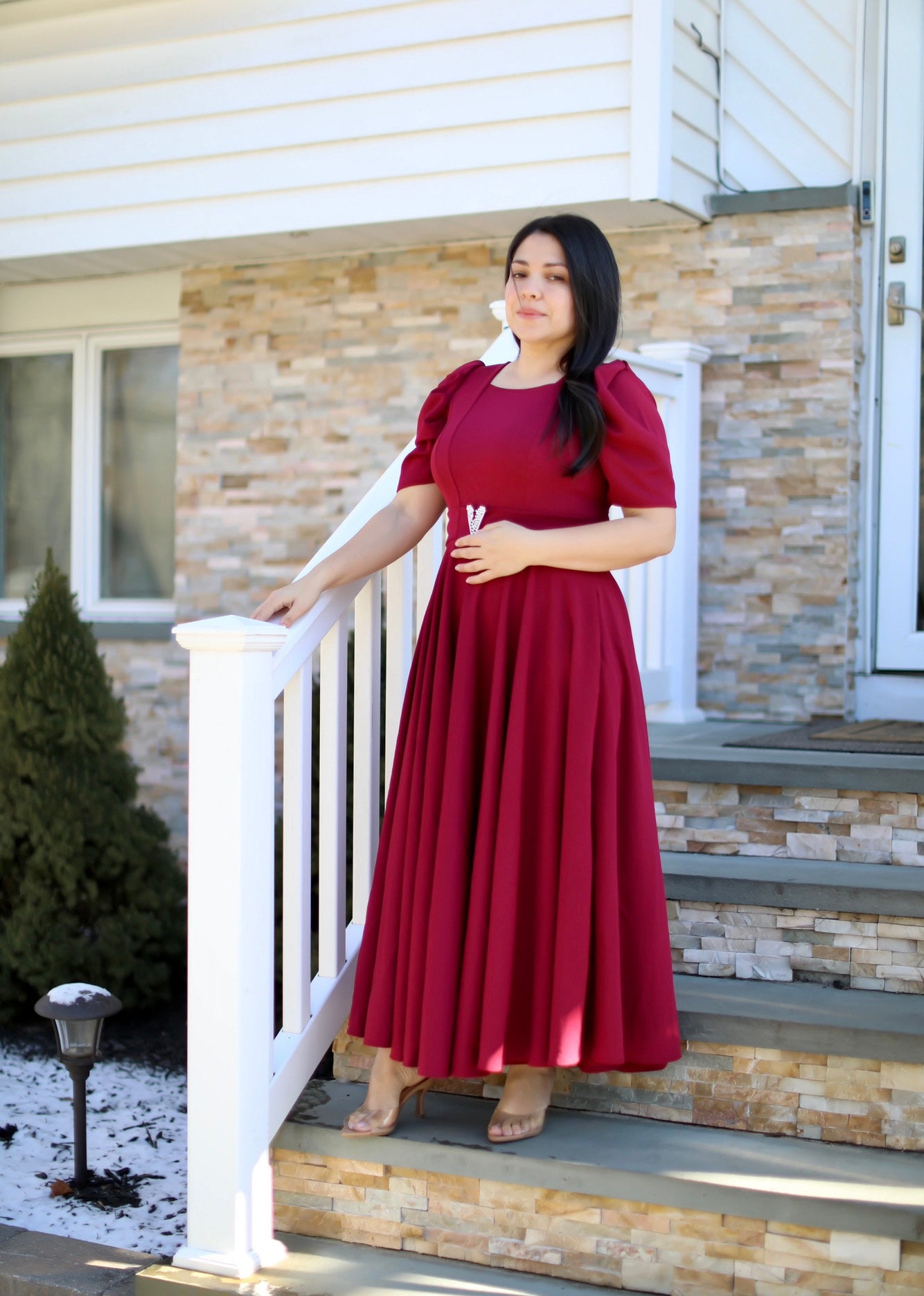 Sheika Burgundy Maxi Dress