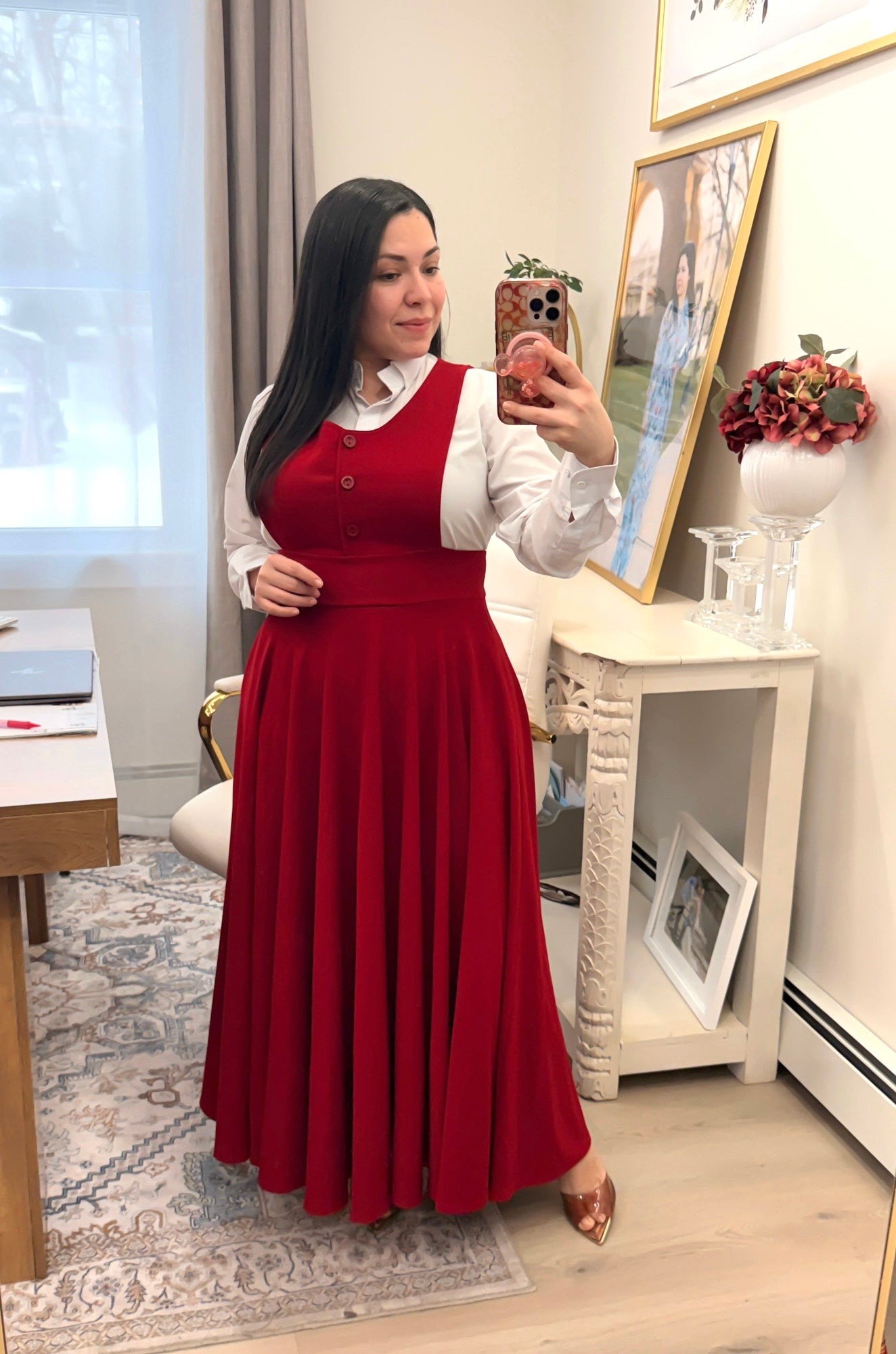 Red Jumper Maxi Dress