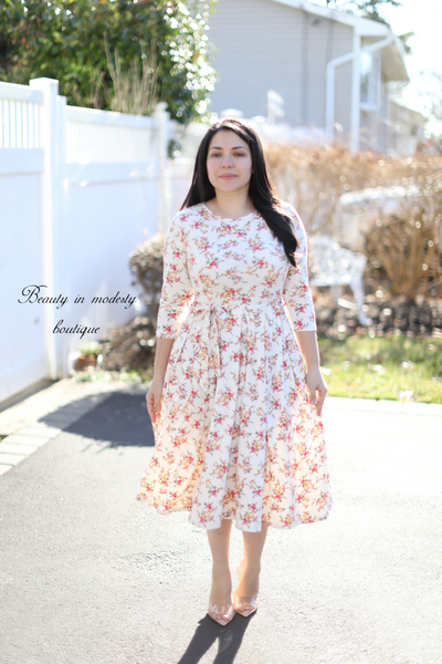 Aime Vintage Floral Midi Dress