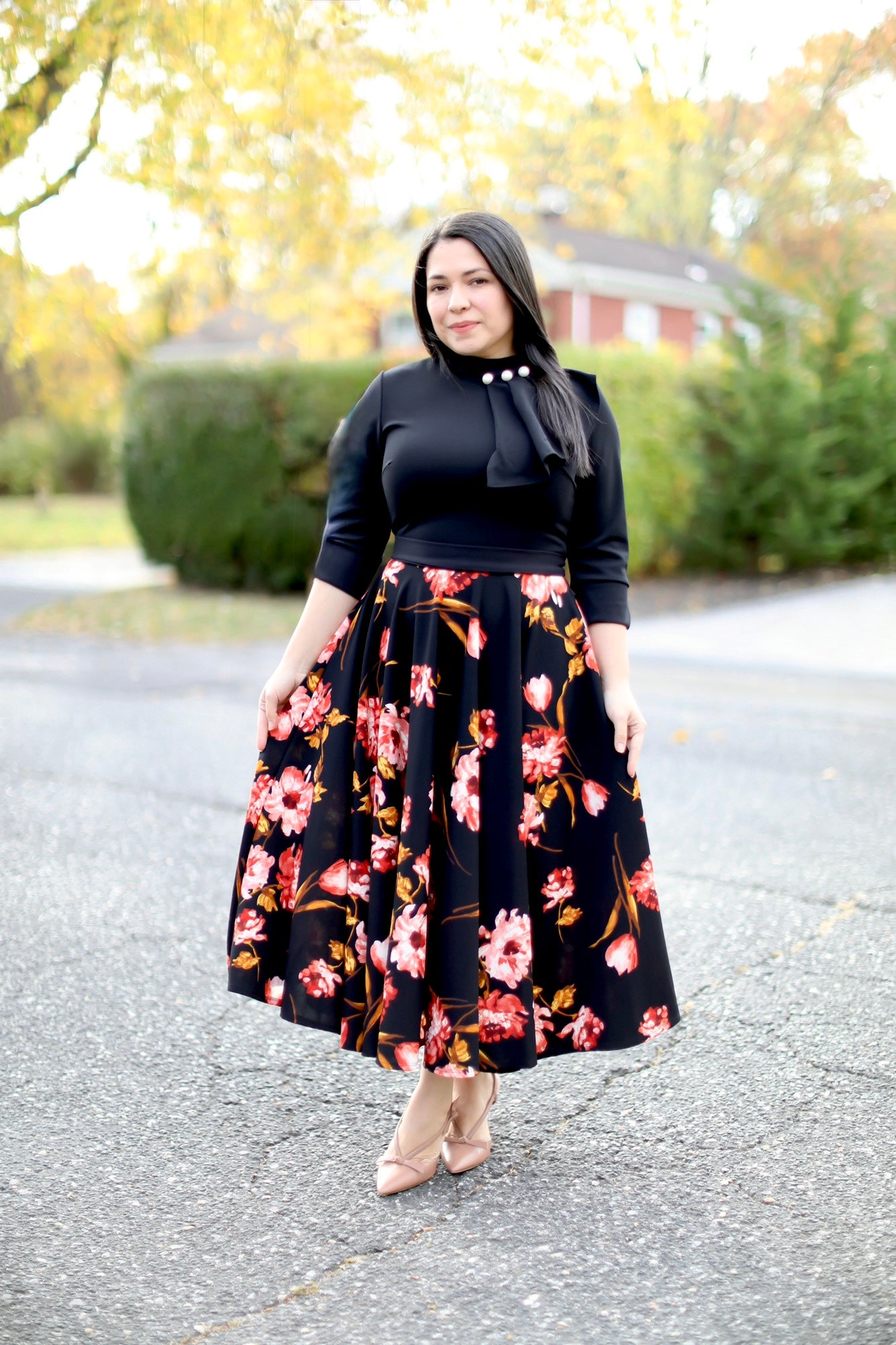 Rebecca Black Floral Midi Dress