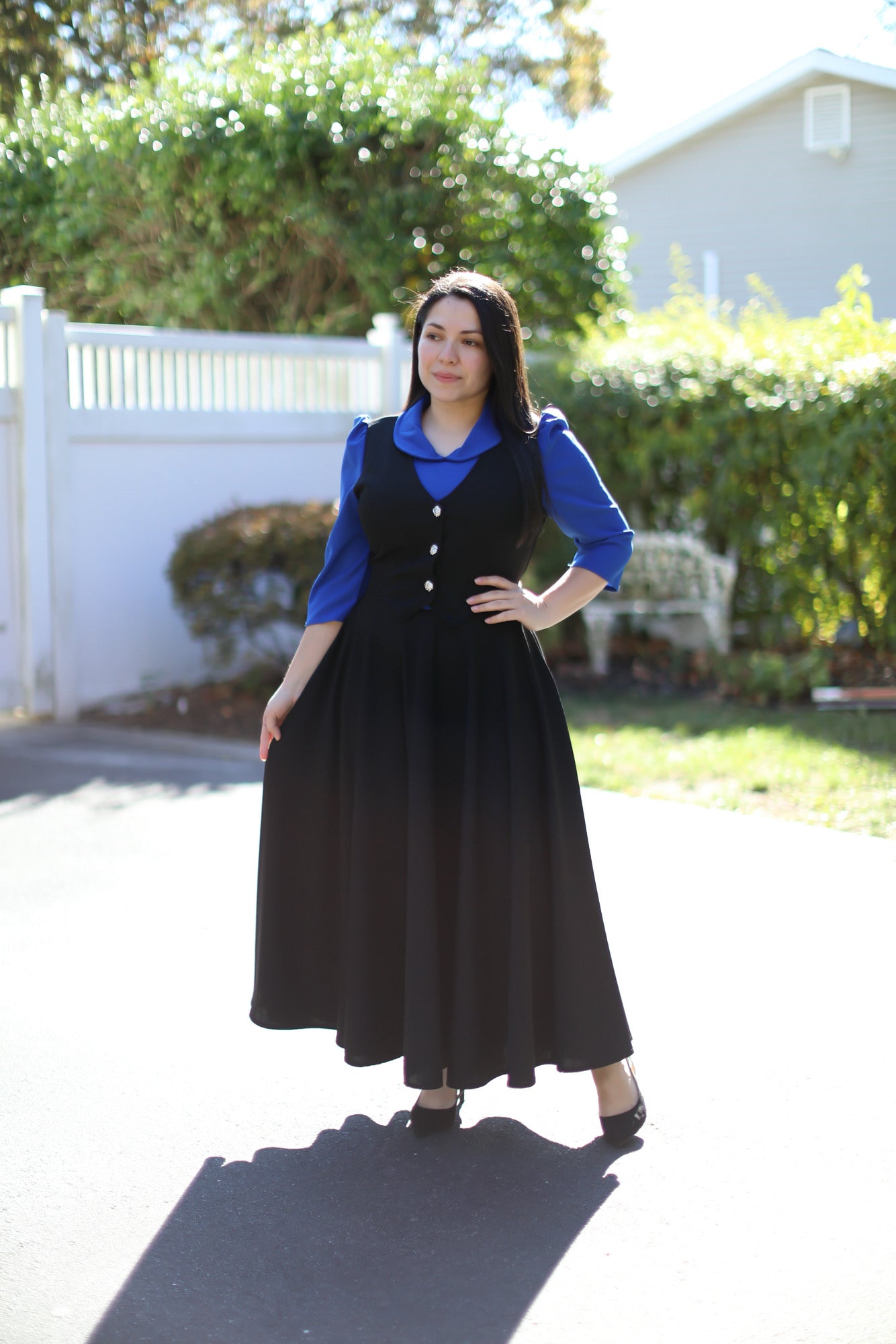Blue Black Overall Maxi Dress