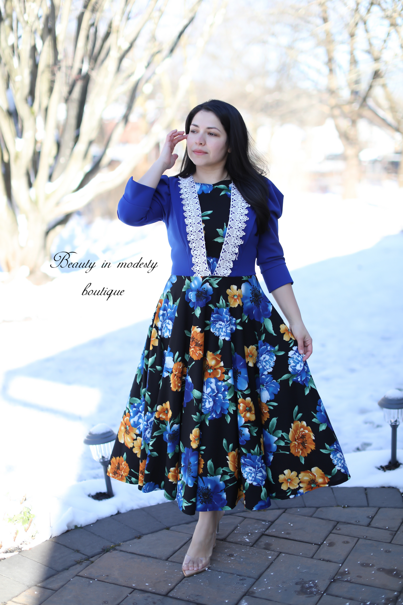 Davinia Blue / Floral Maxi Dress