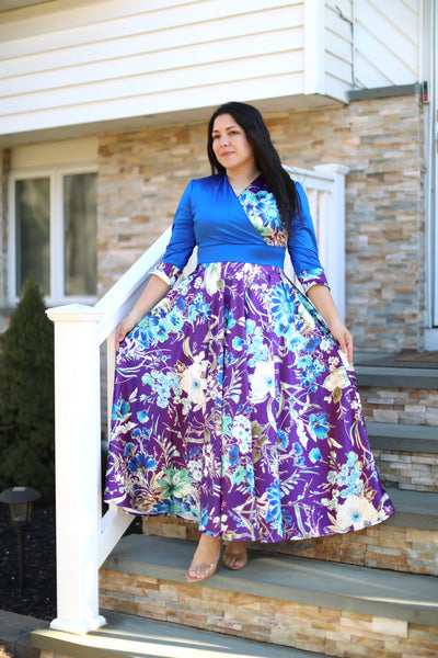 Cloe Blue Purple Maxi Dress