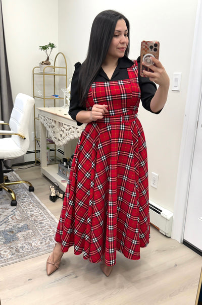 Black Red Overall Maxi Dress